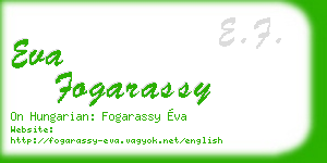 eva fogarassy business card